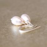 Swarovski Crystal Faux Pearl Earrings Sterling..
