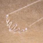 Squiggle Sterling Charm Necklace Modern..