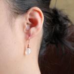 Louise--pearl Chalcedony Rose Gold Earrings