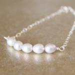 Light Gray Freshwater Pearl Sterling Silver Chain..