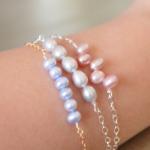 Light Gray Freshwater Pearl Sterling Silver Chain..