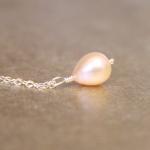 Reserved--pink Pearl Necklace Sterling Silver..