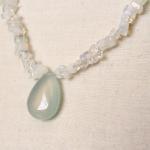 Snow--chalcedony And Opal Necklace