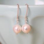 Round Pearl And Sterling Rope Earwire Earrings