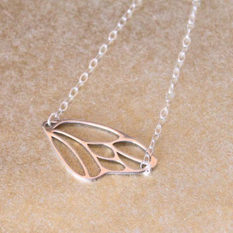 Dragonfly Wing Charm Sterling Silver Chain Bracelet